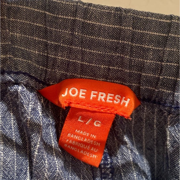 Vibrant pigeon blue linen drawstring pants - flowy - Size L - Picture 2 of 5